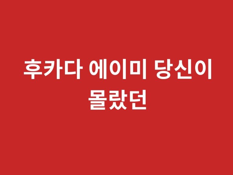 후카다 에이미 당신이 몰랐던 3가지 사실 + 추천 작품품번