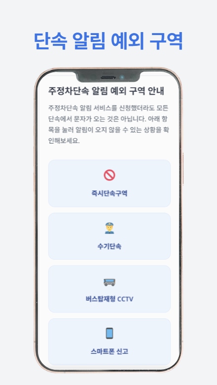 주정차단속 알림 가이드의 핵심 내용을 시각적으로 소개하는 썸네일 이미지